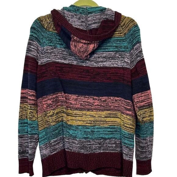 Torrid Women's Striped Hooded Zip-Up Sweater Size 1 Multicolor - Picture 2 of 8